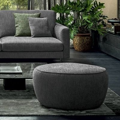 pouf grigio tondo
